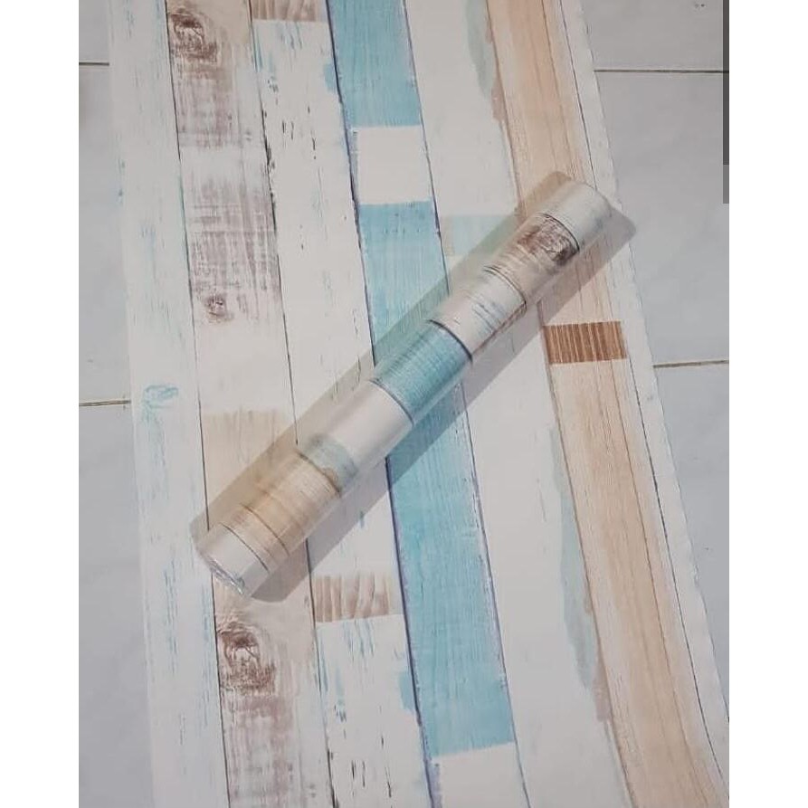 Wallpaper Sticker Dinding Kayu Vintage 45cmX10m