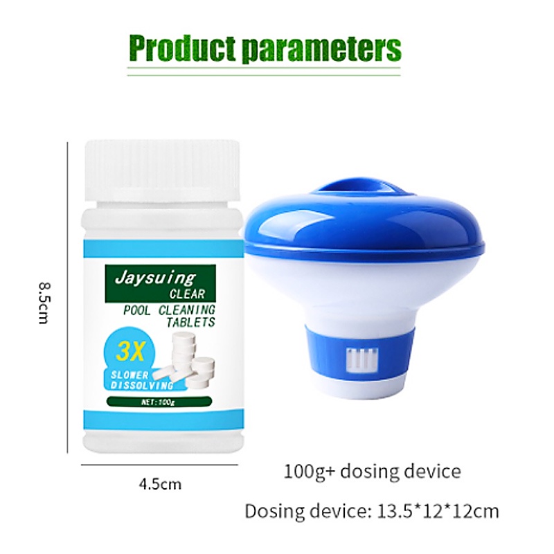 New floating chlorine klorin dispenser pelampung Kaporit Tablet+Disinfection tablets set