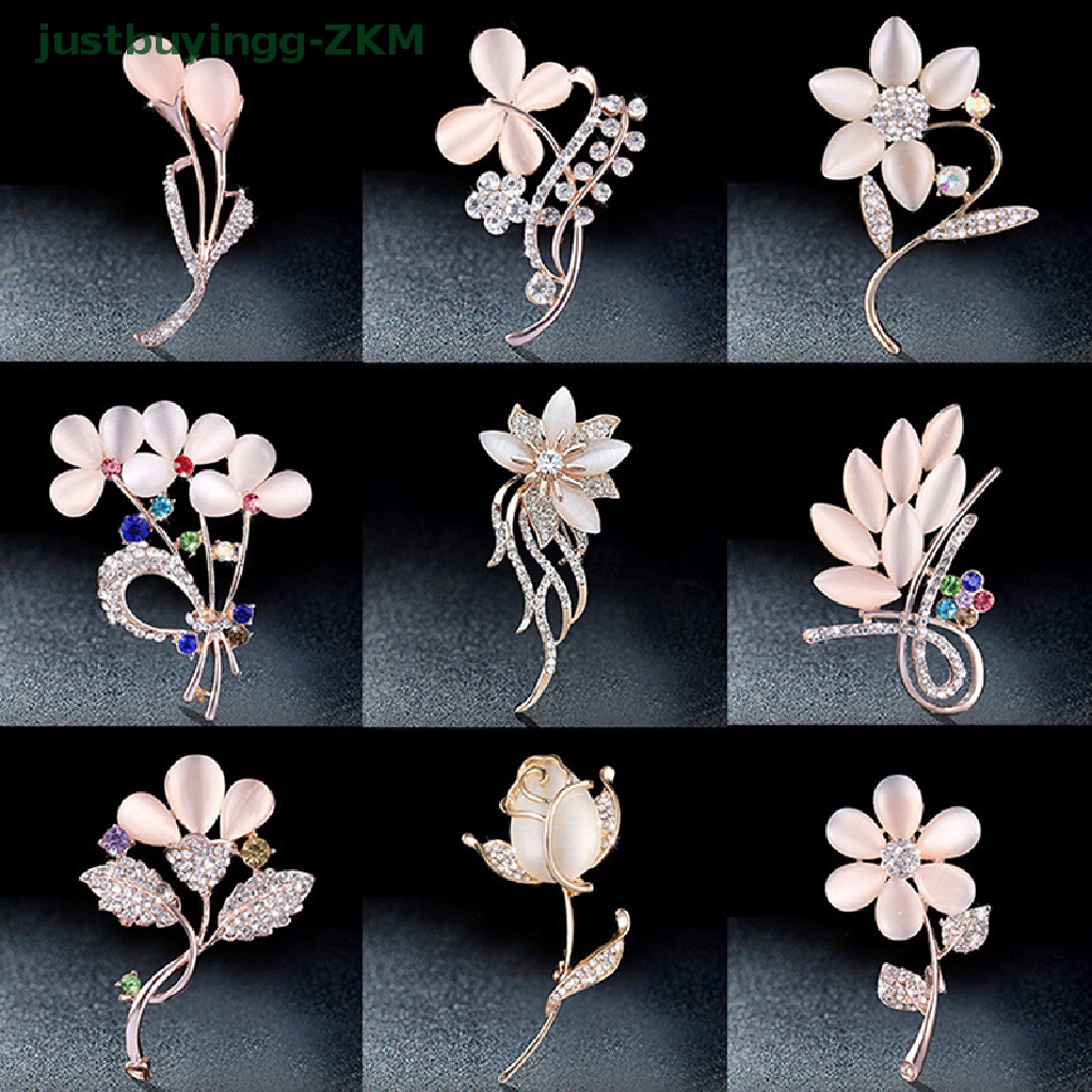 Bros Pin Kristal Berlian Imitasi Bentuk Butterfly Rabbit Flower Animal Untuk Wanita