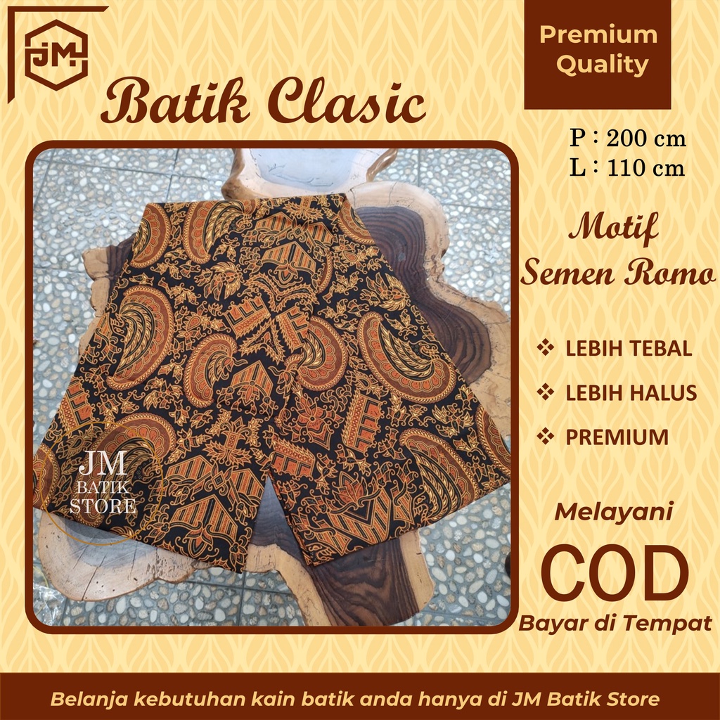 Kain Batik Katun Meteran Premium Halus Jarik Jarit Samping Kembat Pengantin Sepasang Jarek Bawahan K