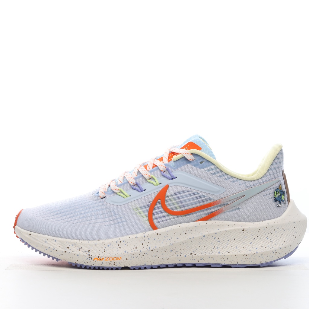 Nike Zoom Pegasus 39 Cushioning Breathable Sneakers Running Shoes White Thistle Safety Orange