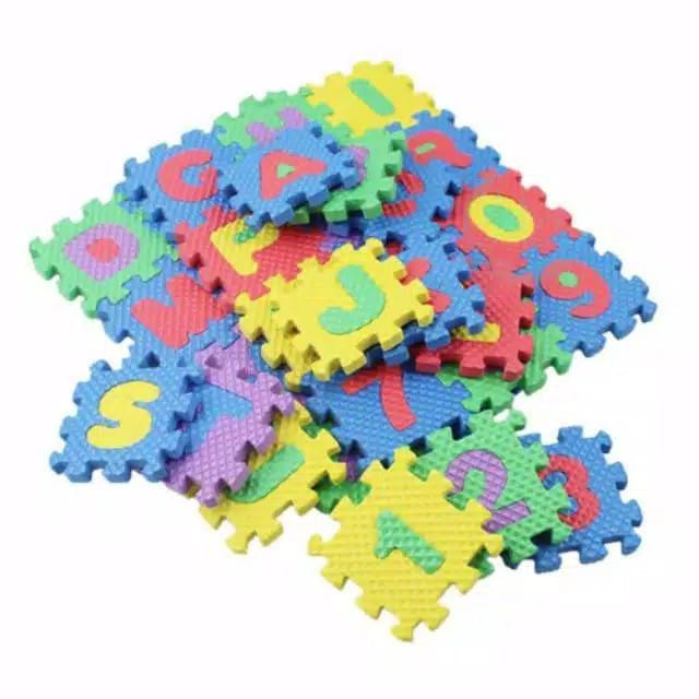 Matras Puzzle Mainan Anak - Maianan Edukatif Abjad Dan Angka 8x8cm