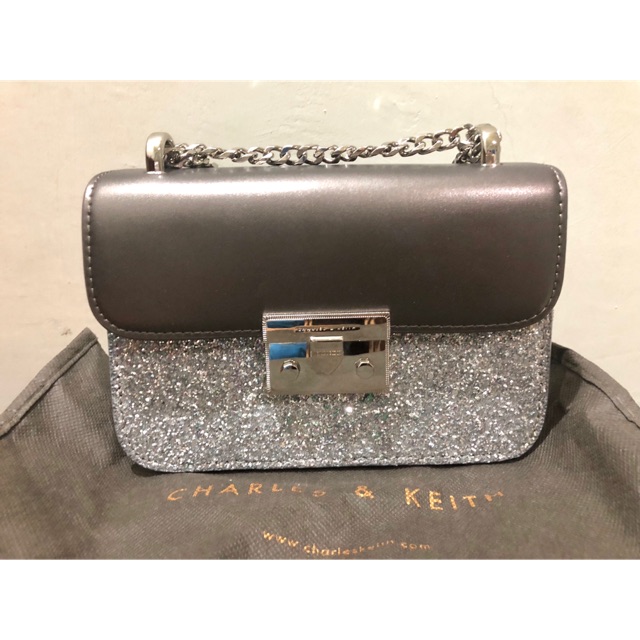 Tas CHARLES & KEITH ORI Silver MINI BAG