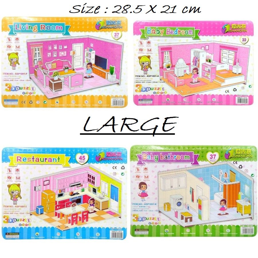 HOT PRODUCT DIY 3D Foam Puzzle Mainan Edukasi Anak Miniatur Interior Rumah Rumahan Bongkar Pasang BP