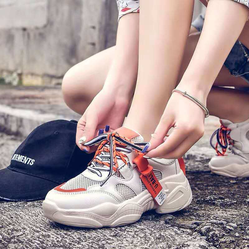 CUCI GUDANG!! Sepatu Sneakers Wanita untuk olahraga warna Putih Pink Sepatu running cewek Import Murah SP-005-2