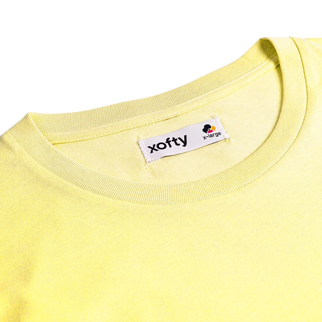 Xofty Kaos Polos Basic O-Neck T-Shirt Cotton 30s Kuning