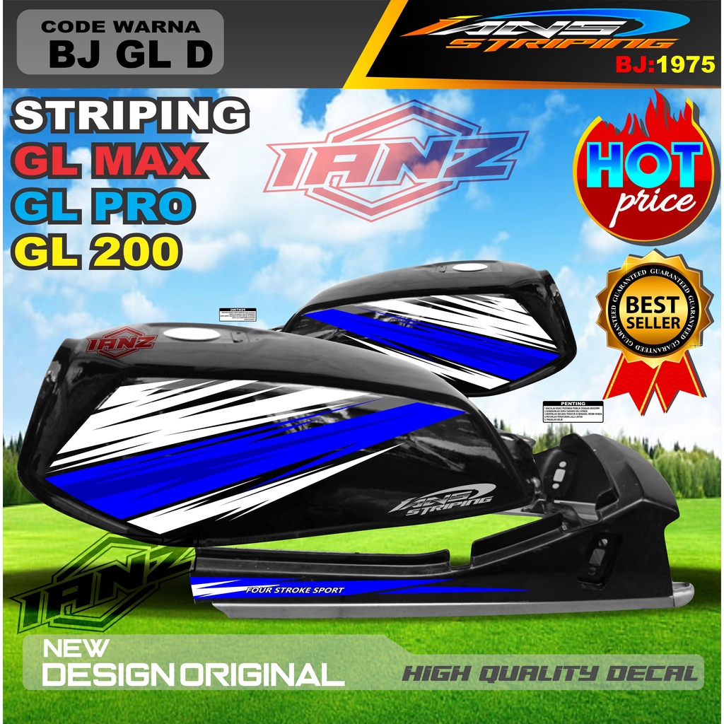 STRIPING COSTUM NON HOLOGRAM GL PRO GL MAX GL 100 / STIKER MOTOR GL TERBARU / STIKER MOTOR