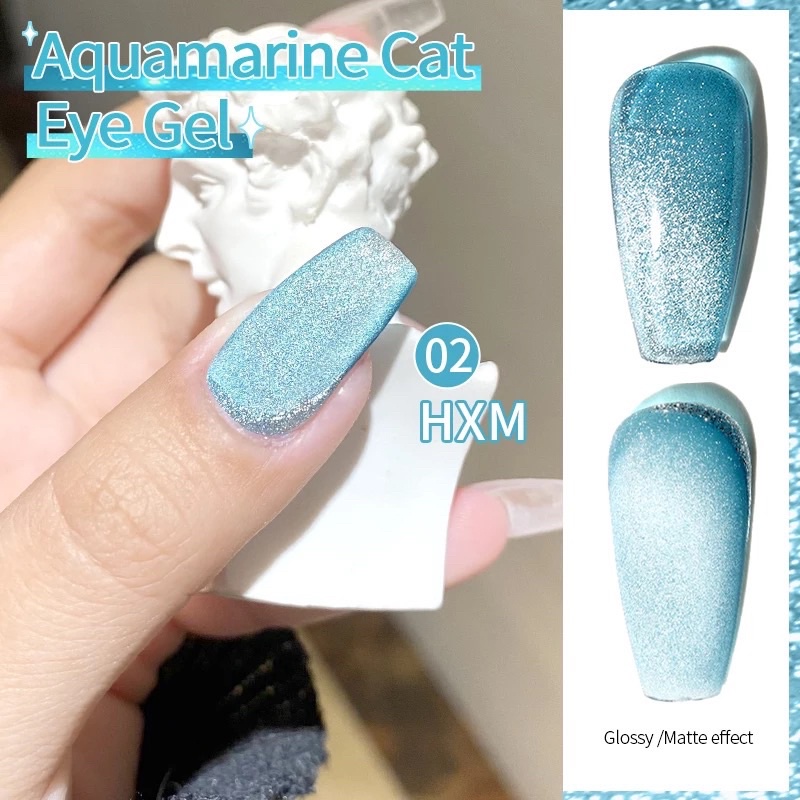 [FLASHES] Aquamarine Cat Eye 3D NAILS POLISH GEL KUTEK GEL 15ml Soak Off UV Gel