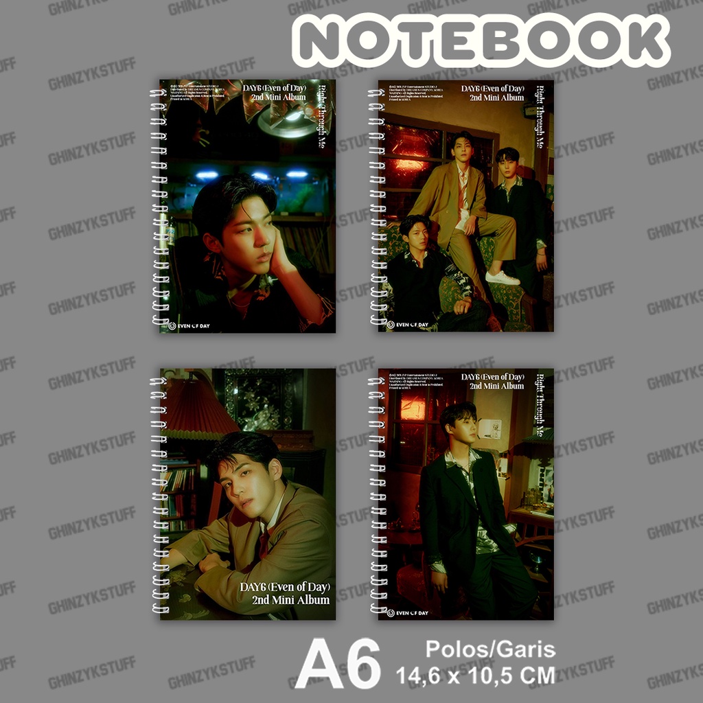 

Notebook KPOP DAY 6 Right Through Me Ukuran A6 10,5 cm x 14,8 cm Seri 2