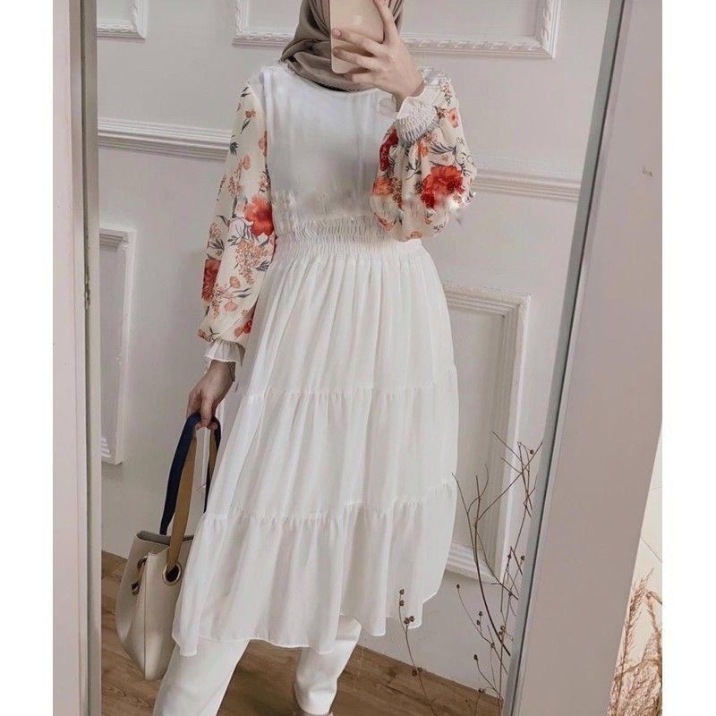 SYIFA TUNIK MOTIF FLORAL TUNIC ATASAN BAJU WANITA  FASHION MUSLIM
