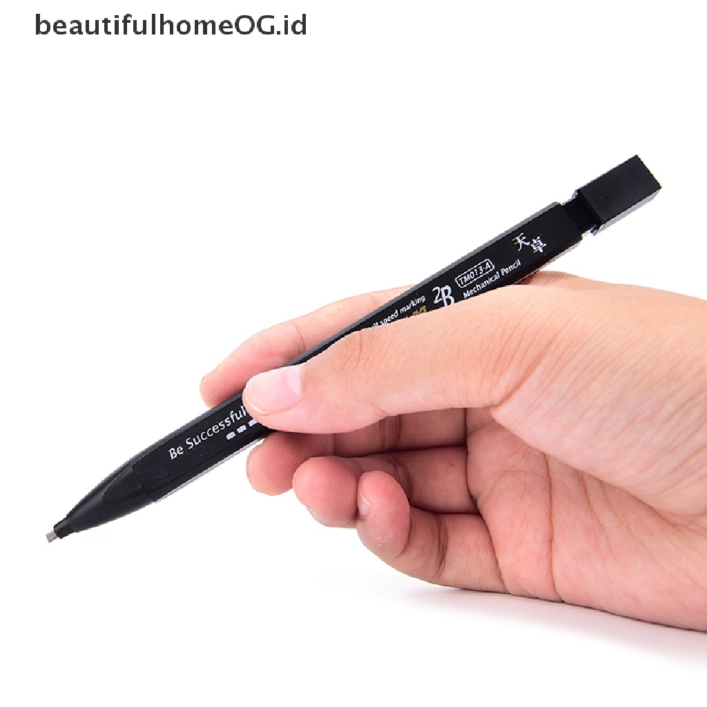 Set Pensil Mekanikal 2B Warna Hitam Dengan Isi Ulang Lead Holder Untuk Keperluan Kantor