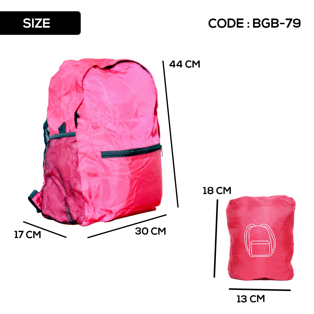 Tas Ransel Trendy Bag Multifungsi Tas Sekolah Tas Punggung Lipat Pria Wanita BGB 79
