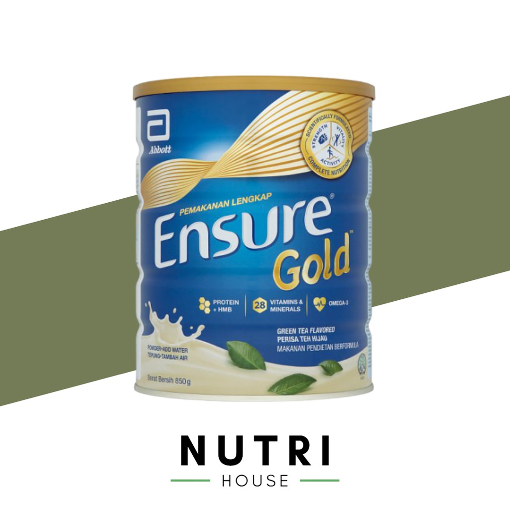 Ensure Gold Green Tea 850g Malaysia Susu Lansia Orang Tua Diabetes