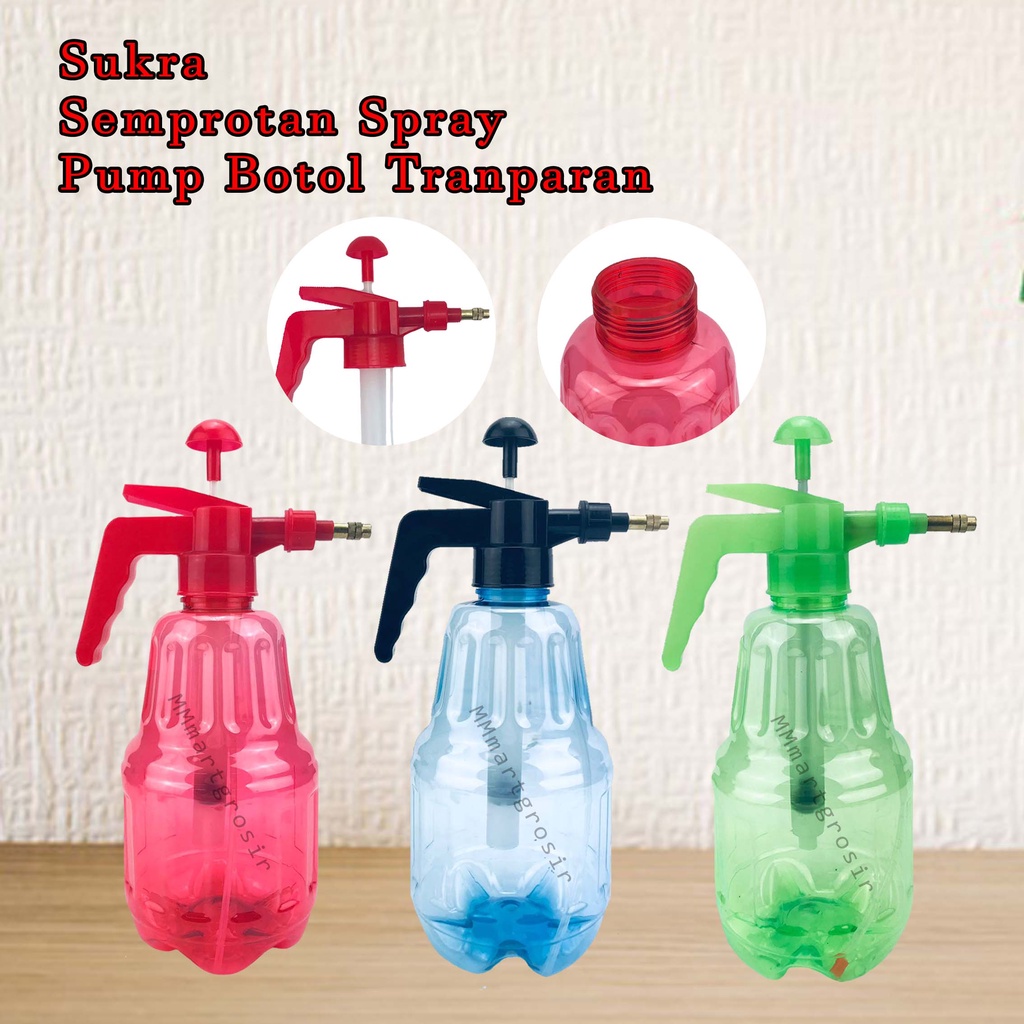 Semprotan Sukra / Spray Pump Botol / Botol Transaparan Merah