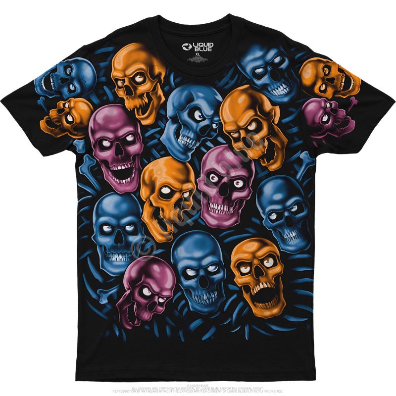 Official Tshirt Skull Pile BLUE/PNK/ORNG