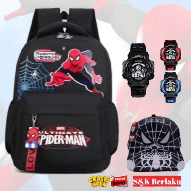 Tas Ransel Anak Sekolah TK SD Karakter Spiderman Superhero Murah