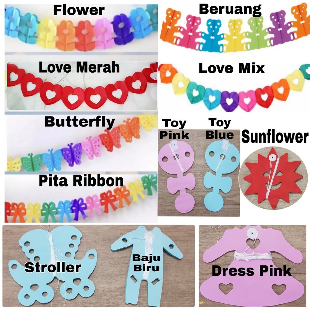 

Hiasan Kertas Paper Garland Slinger / Kertas Tissue ANEKA KARAKTER 3D