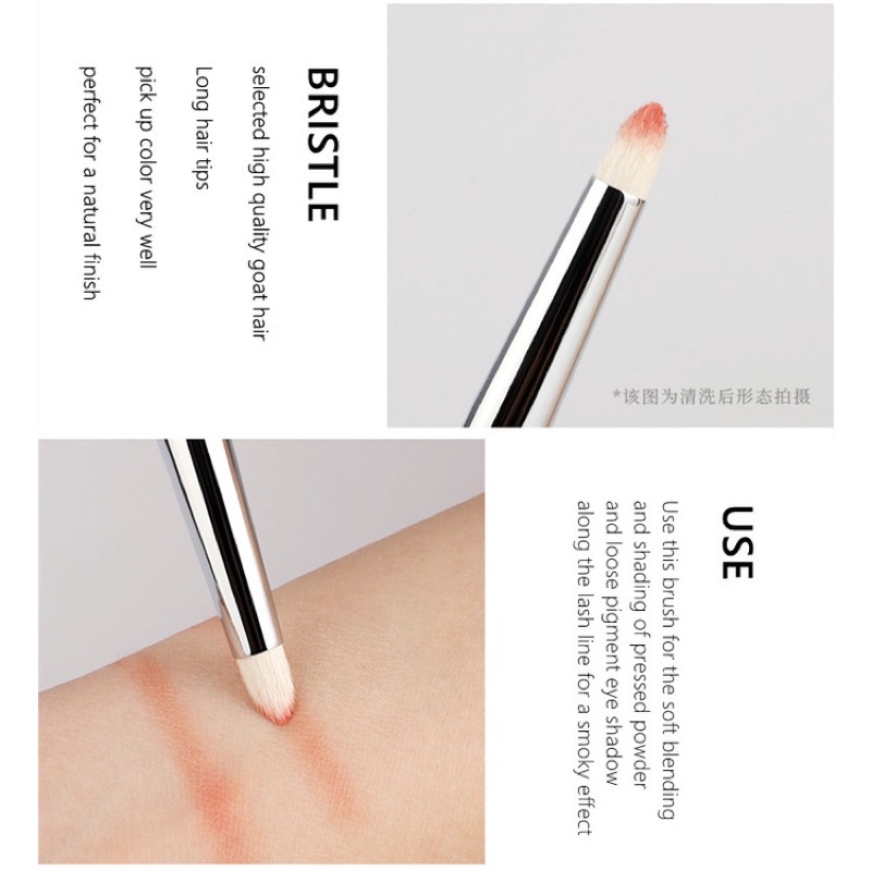 A348 Pencil Eyeshadow Makeup Brush- Soft Natural Bristle Eye Shading Blending Cosmetics Tool