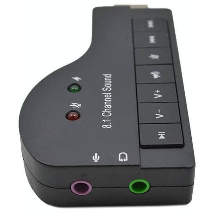 Sound Card USB Model Piano 8.1 Channel 3D Audio - F23839 - Black--GOOJODOQ