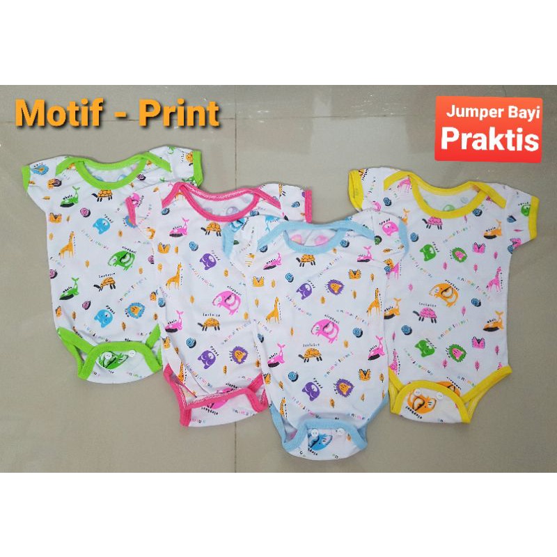 Jumper Bayi Motif - Print bahan Katun / JUMPER Bayi Praktis Jumsuit Newborn