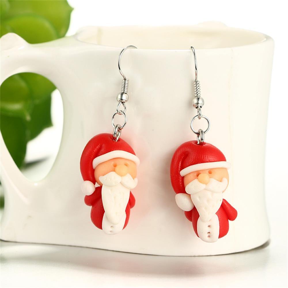 Nanas 1pasang Anting Natal Wanita Indah Kait Perhiasan Menjuntai Polymer Clay