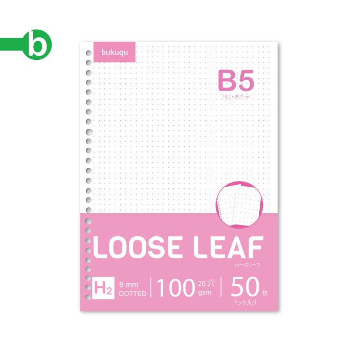 

HVS Loose Leaf B5 DOTTED Kertas Binder Isi Notes - 50 lbr