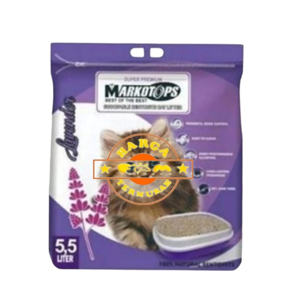 Pasir Kucing Markotops 5.5 lt Pasir kucing Gumpal 5.5 Liter Non Kawan