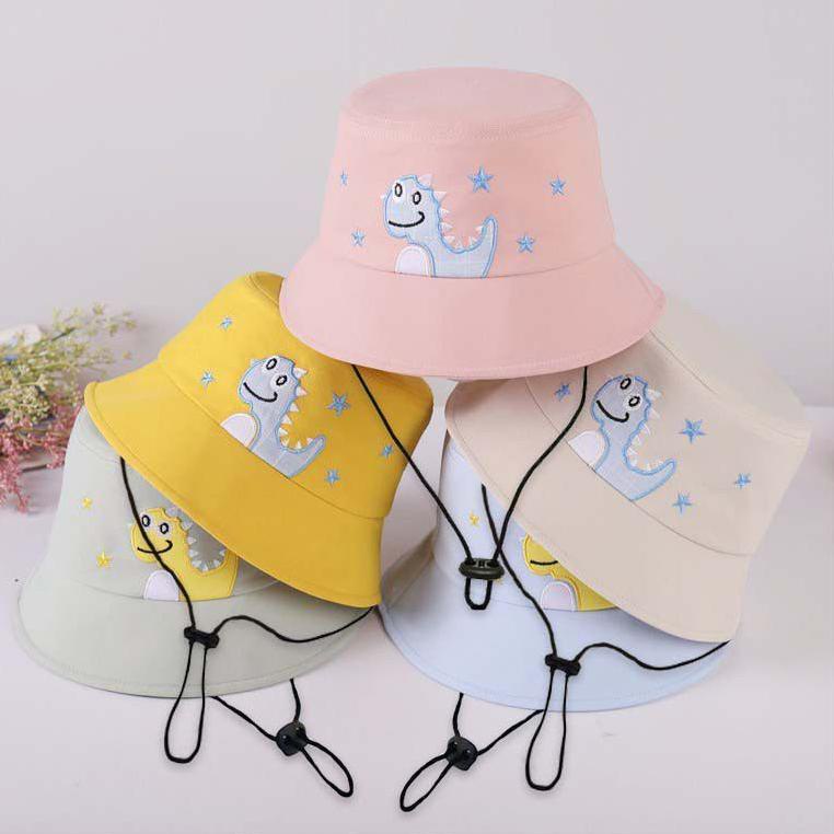 TOPI TALI BUCKET DINO ANAK BINTANG/TOPI ANAK DINO –Id31au22ᶻ