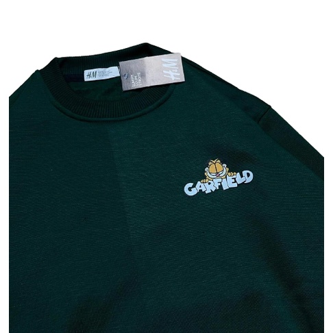 Sweater Crewneck Pria Wanita GARFIELD SMALL LOGO Casual Good Brand Quality