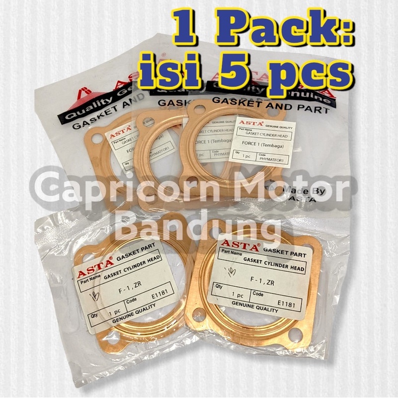 PAKING GASKET CYLINDER HEAD ATAS TEMBAGA FORCE 1 F1ZR F1 ZR ASTA ISI 5 PACKING KOP