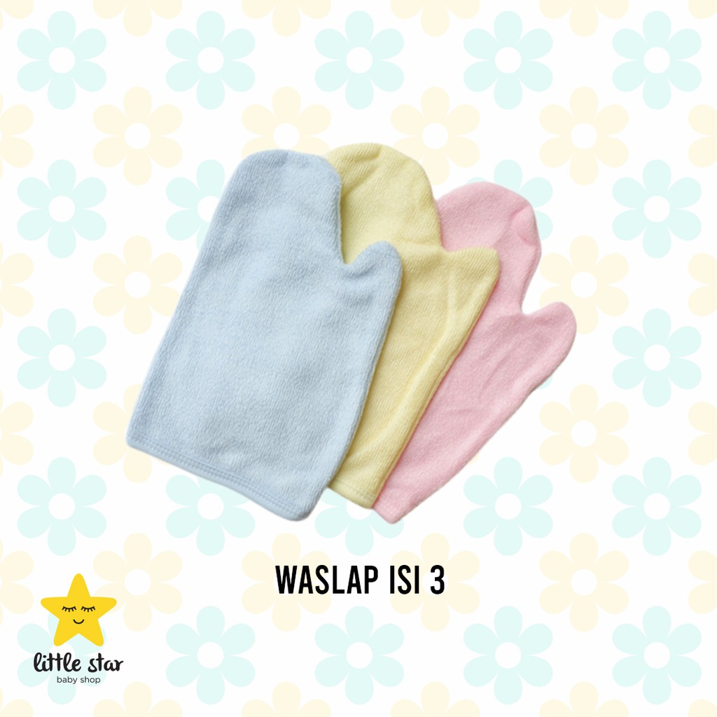 ISI 3 PCS Baby Washlap Handuk Tangan Muka | Waslap Kotak Mandi Bayi Jari Tangan