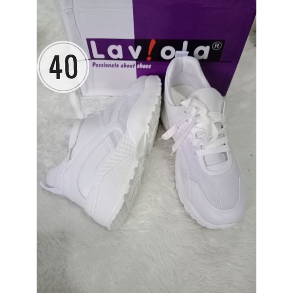 LAVIOLA 40 sepatu Sneaker tali wanita putih sport korea senam casual remaja perempuan original brand