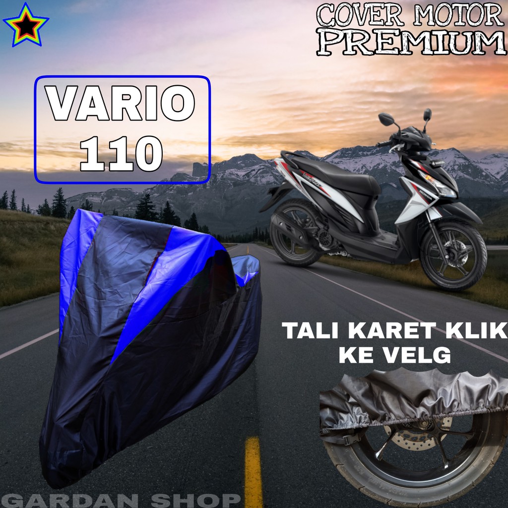 Sarung Motor VARIO 110 Hitam BIRU Body Cover Vario PREMIUM