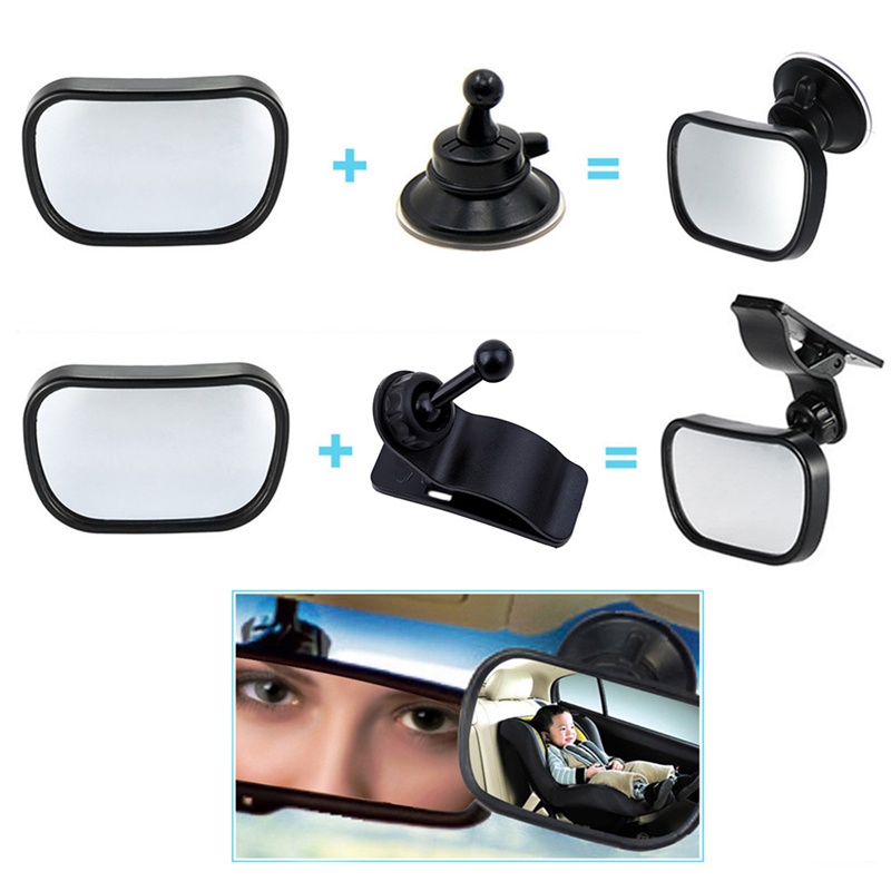 2 In 1 Kaca Spion Kursi Belakang Mobil Mini Adjustable Untuk Mengawasi Bayi