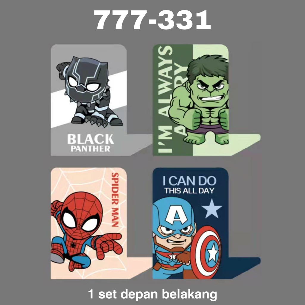 

GG Book End seri 777 (1 set/2 pcs) / Pembatas Buku Besi/Penyangga Buku/Sandaran Buku