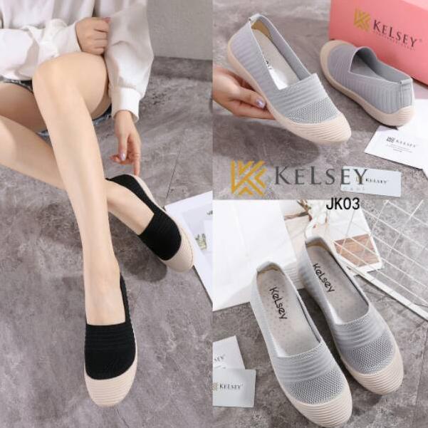 Kelsey Sepatu Slip On Wanita JK03 Sepatu Flat Shoes Wanita C9L2