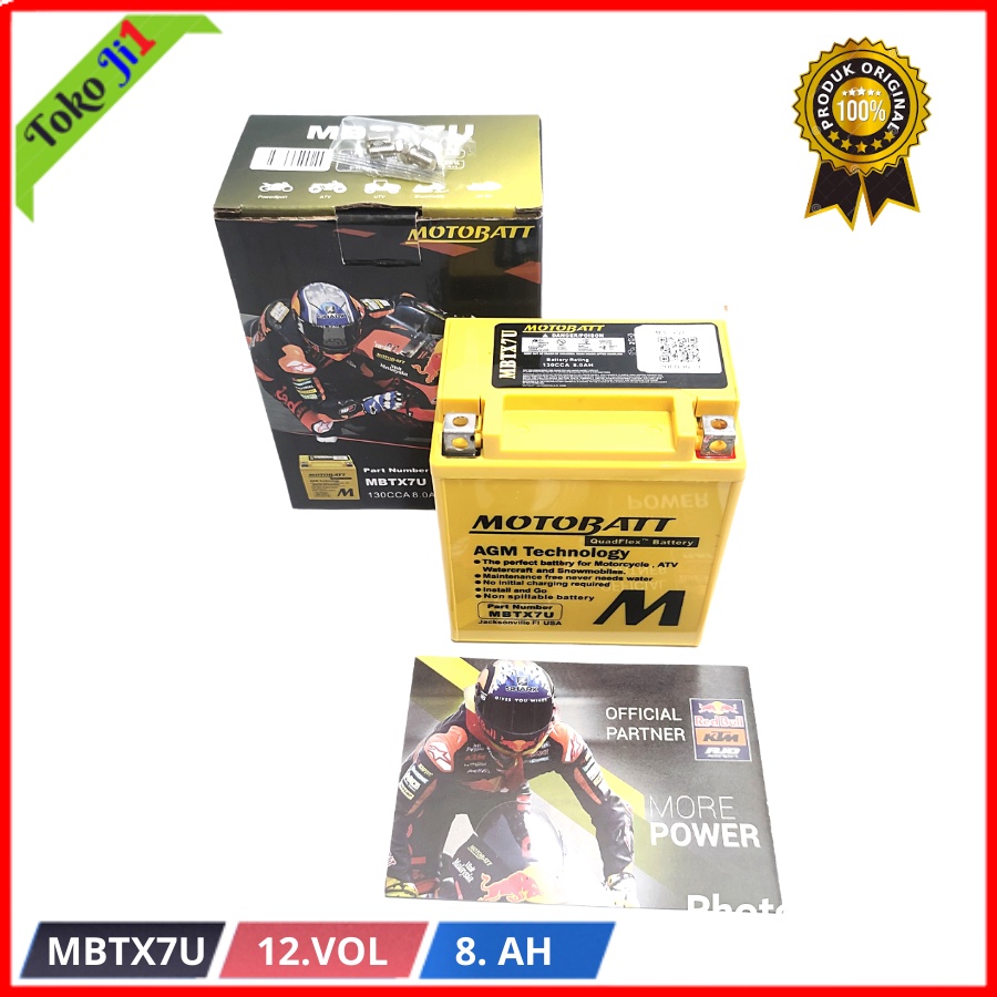 Motobatt Quadflex Aki MBTX7U - 8Ah KLX 250 CBR 250 R25 MT25 VESPA LX 150