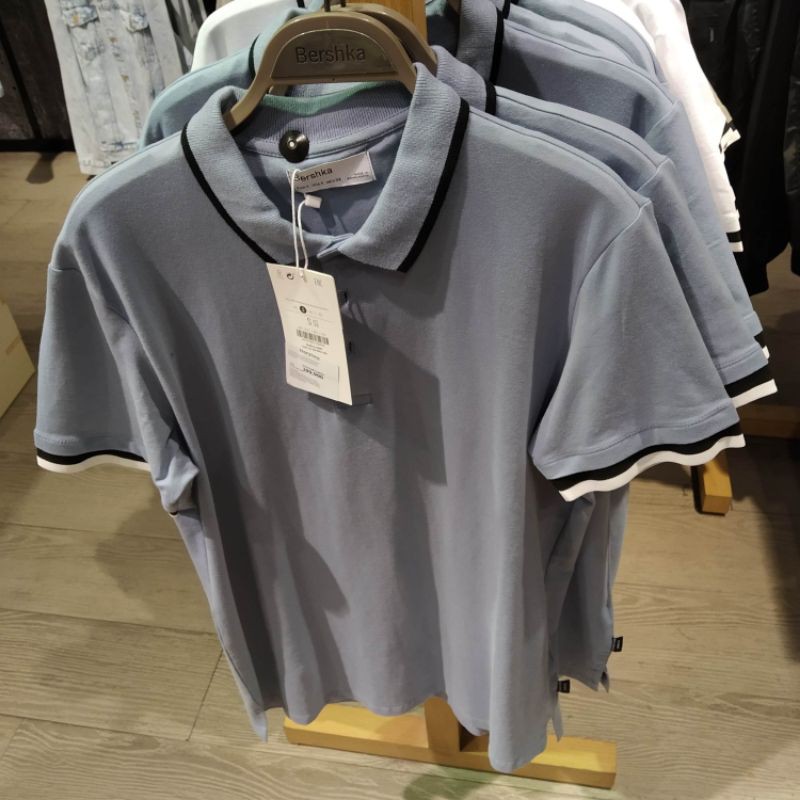 tshirt polo bershka original new cowok