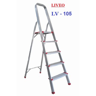 Tangga Aluminium 5 Step Merk Liveo LV105, Tangga 1 Meter, Tangga Lipat