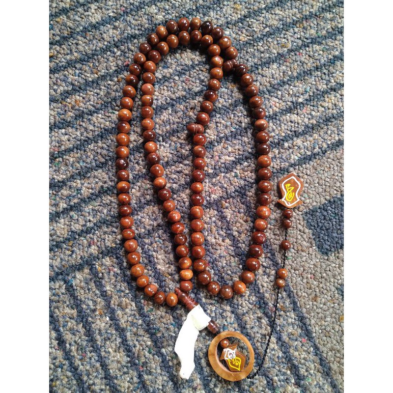 tasbih kokka bulat ± 9 mm ( 9mm ) 99 butir bulan terompah dobel