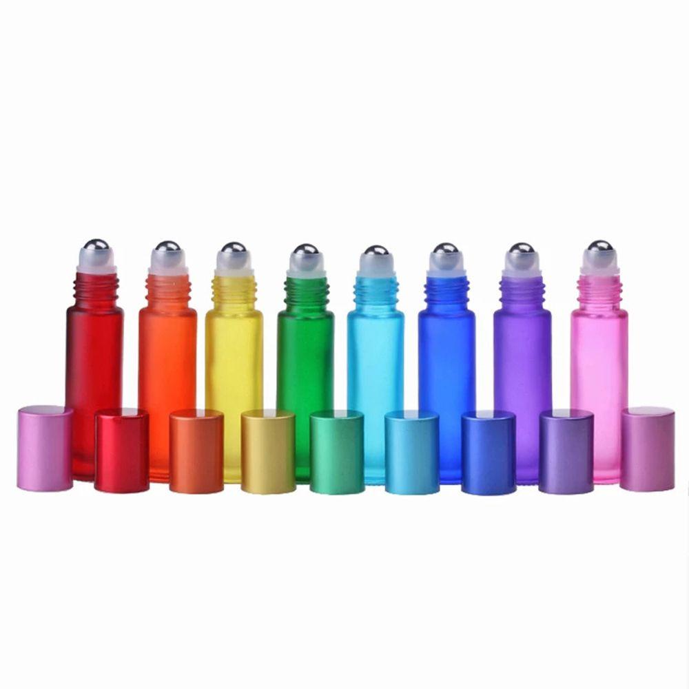 [Elegan] Essential Oil Roller Bottles Colorful 5ml/10ml DIY Wadah Kosmetik Botol Kosong Isi Ulang Botol Sampel Botol Roll on