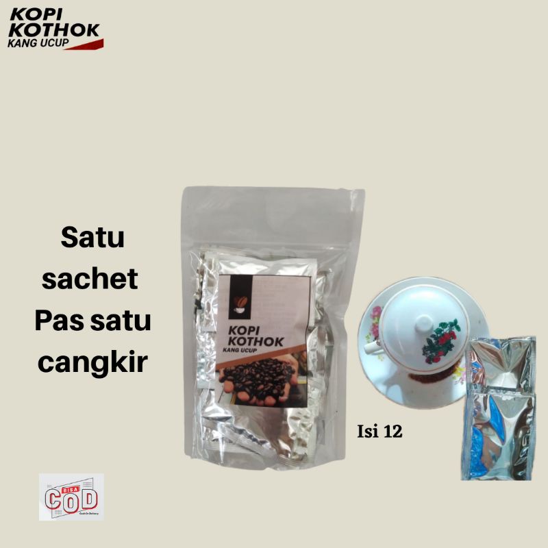 

kopi kothok kemasan praktis pas satu cangkir dan gelas