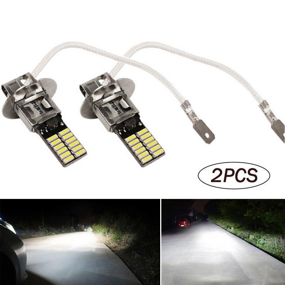 Nanas 2Pcs Lampu Kabut Mobil 2 Pcs LED Super Terang Hi/Low Kit Beam DRL