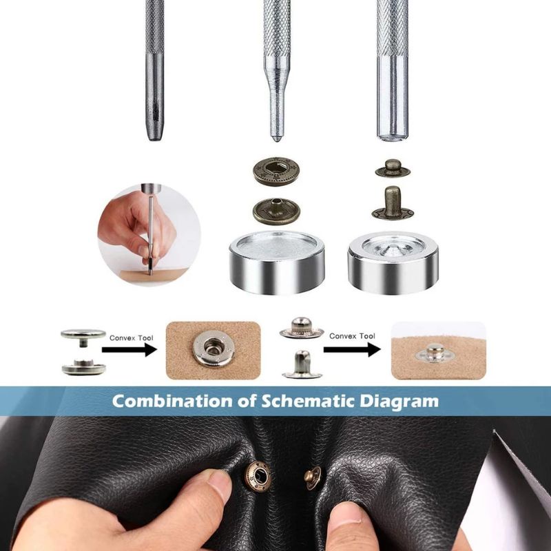 Set Alat Perlengkapan Kerajinan Kulit Poppers Leather Craft + Fixings Tools XG-90003