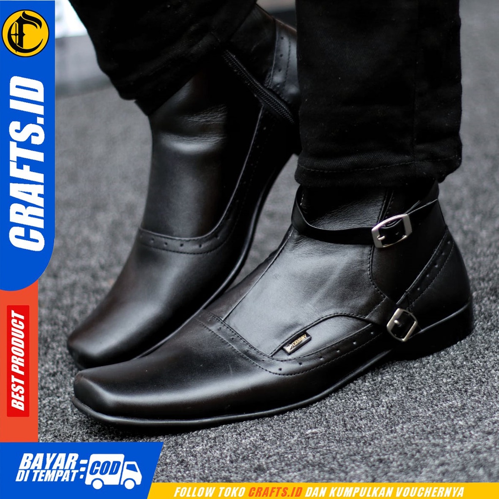 CRAFTS badami - Sepatu Boots Pantopel Formal Kulit Asli Kerja Pria