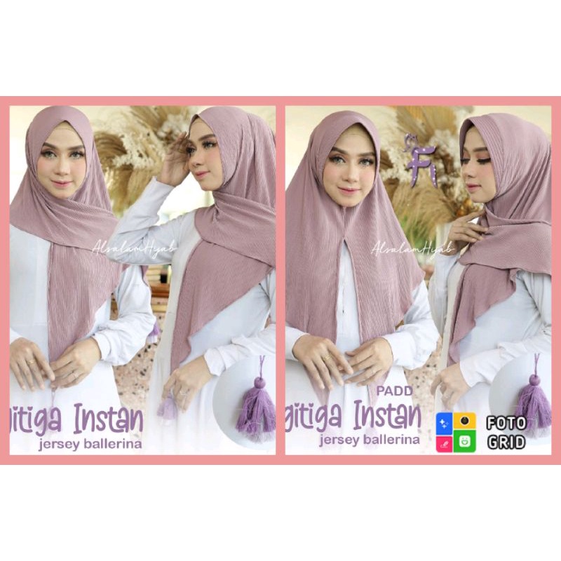 [FI Hijab]SEGITIGA INSTAN TASEL••jilbab instan plisket