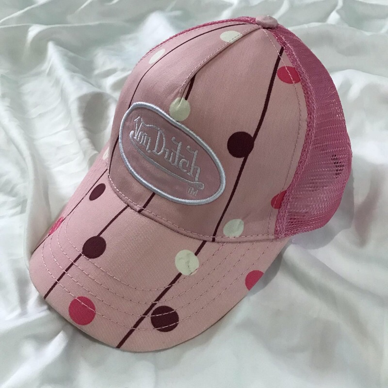 Topi Von Dutch original pink trucker hat cap