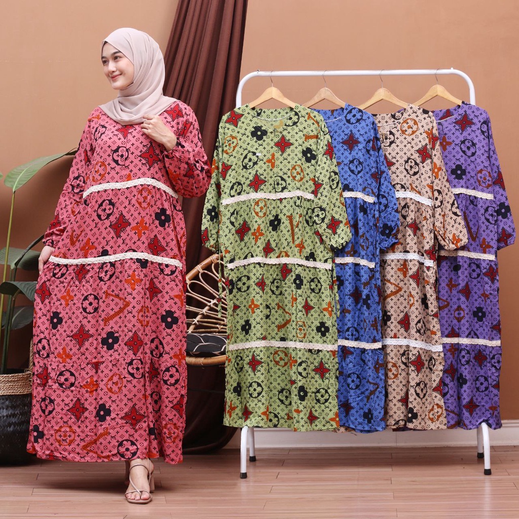 Baju Wanita Gamis Jumbo LD 120 BUSUI DRESS MURAH GAMIS SYAR'I Anggun Maxy Dres Pesta Gamis Dewasa Baju Lengan Panjang Long