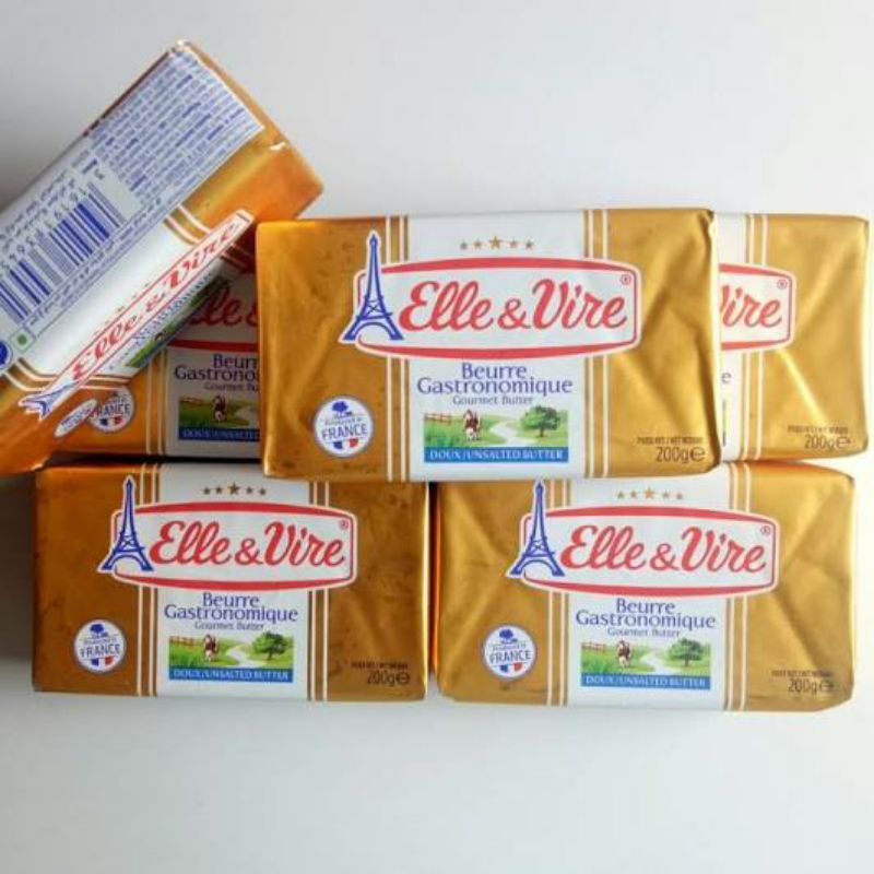 

Butter Unsalted 200 gr Elle & Vire 200gr | Mentega Tawar