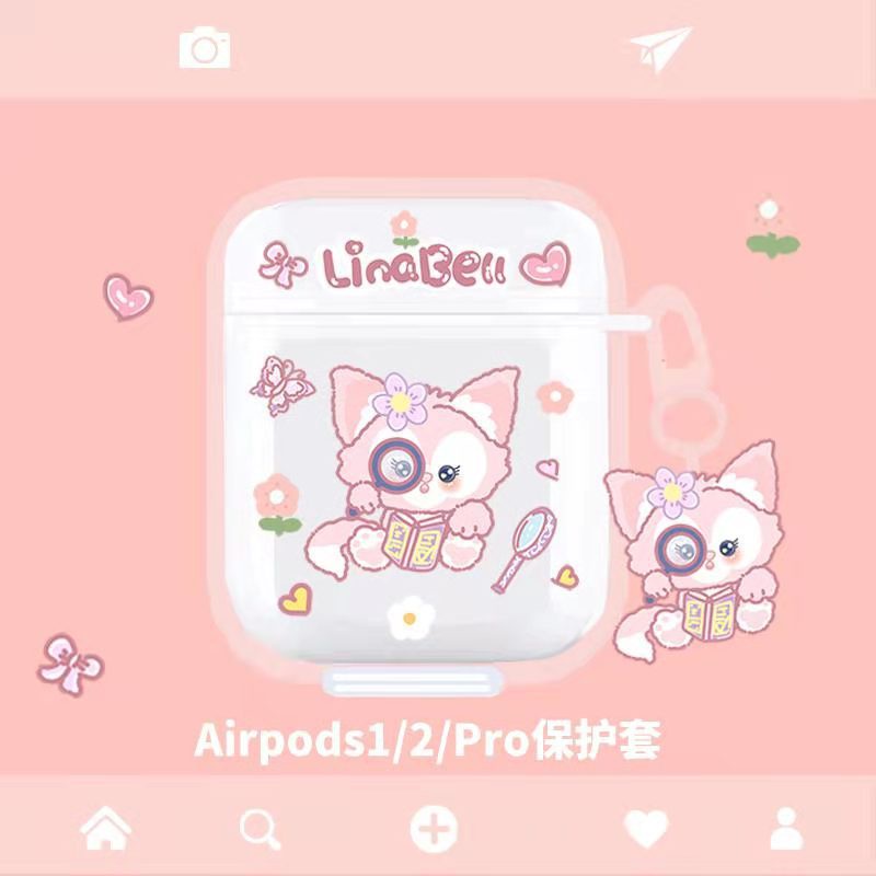 INPODS Fashion Pink Fox Kartun Lucu Lembut Glossy Transparan Bluetooth Earphone Case Untuk Airpods1 2 3 Pro 2 PRO2 I12 Inpods12 Didedikasikan Penutup Headphone